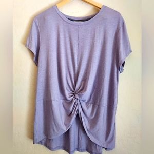 Champion lavender short sleeve top. Knotted front hem